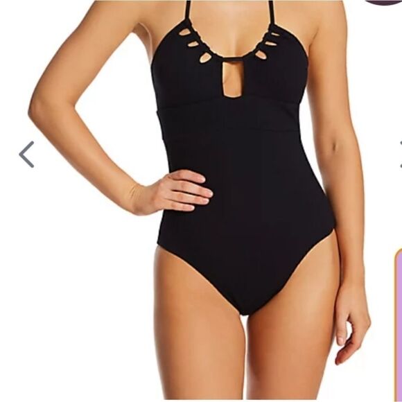 Becca "Candice pucker up" multi way 1 piece textured swimsuit size large NWT - Picture 1 of 5